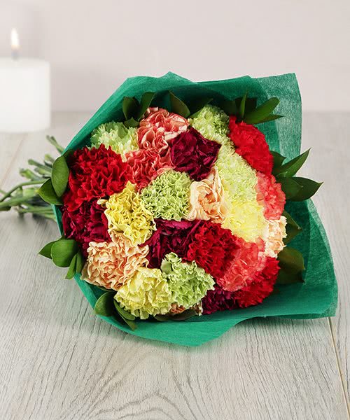 Buy wholesale fresh cut mixed colour bouquets; Mixed Bouquet of carnation and ruscus