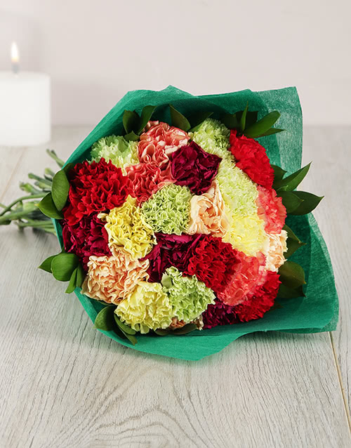 Mixed Bouquet of carnation and ruscus Buy wholesale fresh cut mixed colour bouquets; Mixed Bouquet of carnation and ruscus